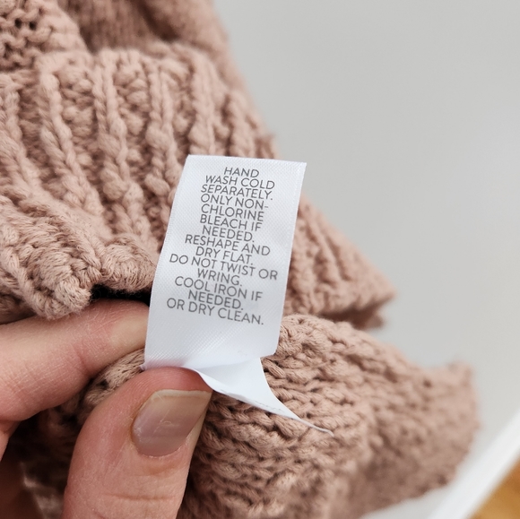 NWT Chablis Sweater - Blush Dusty Rose 100% Crew Neck Cotton Sweater Cable Knit - Picture 6 of 7